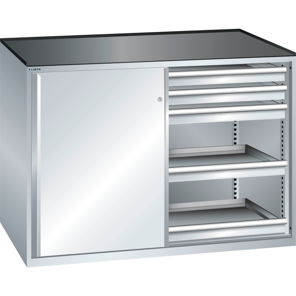 LISTA Beistellschrank 2x36x27E, (BxTxH) 1430x600x1020mm, 10 Schubladen, TK 75kg, lichtgrau