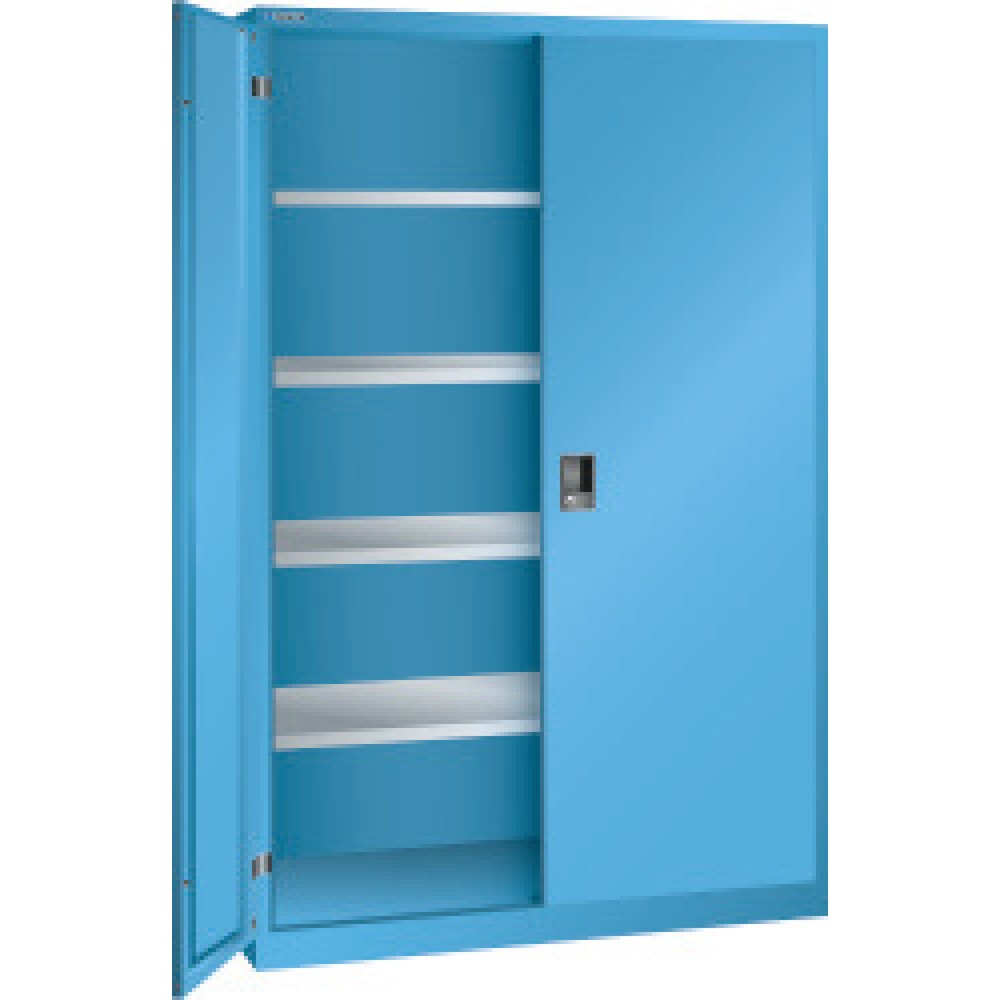 LISTA Flügeltürschrank mit 4 verzinkten Böden, HxBxT 1.950 x 1.250 x 580 mm, lichtblau, lichtblau