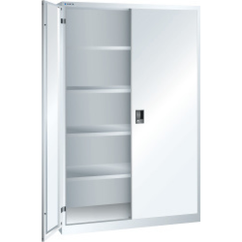 LISTA Flügeltürschrank mit 4 verzinkten Böden, HxBxT 1.950 x 1.250 x 580 mm, reinweiß, reinweiß