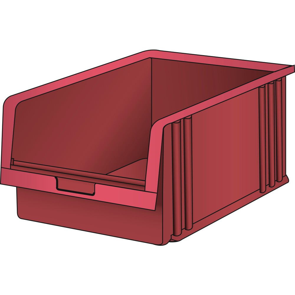 Produktabbildung: LISTA Sichtlagerkasten, HxBxT 199 x 311 x 492 mm, Größe 6, rot