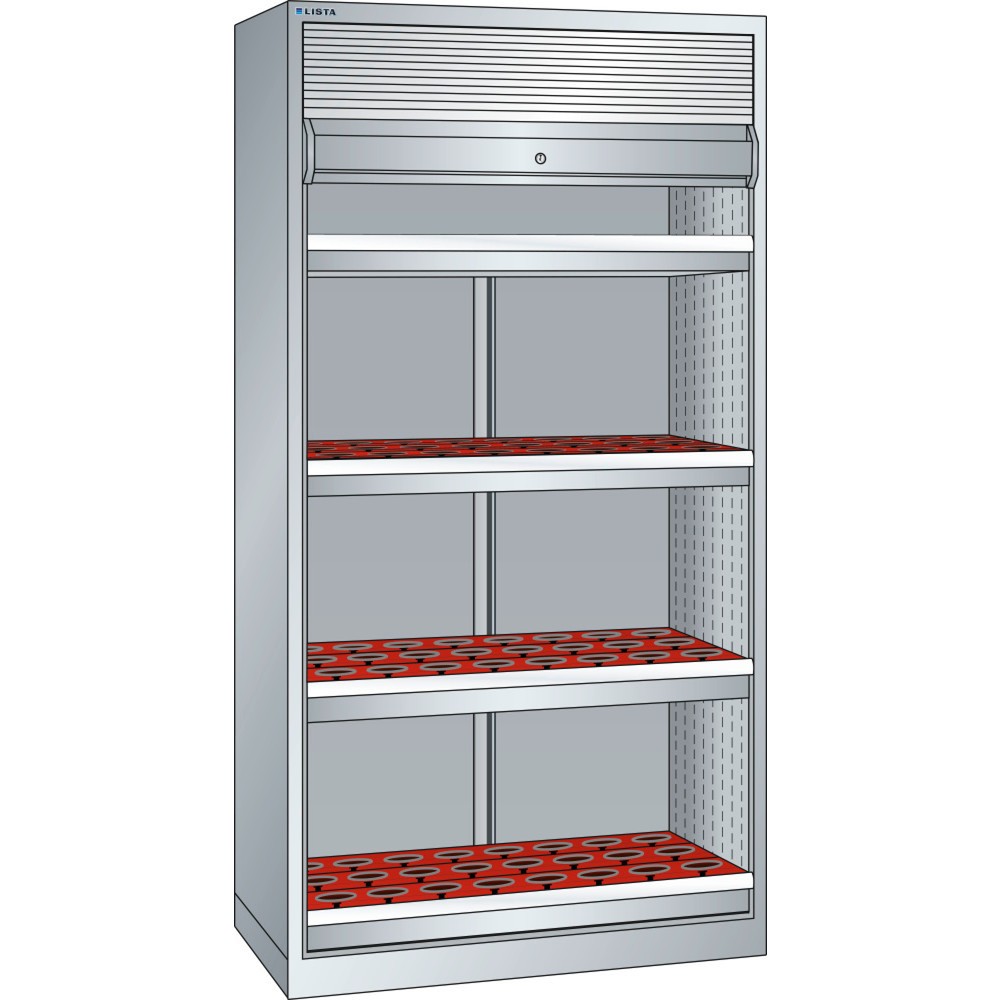 Produktabbildung: LISTA NC-Schrank 54x27E, (BxTxH) 1038x691x1950mm, ISO-SK 50, 96 Halter, lichtgrau