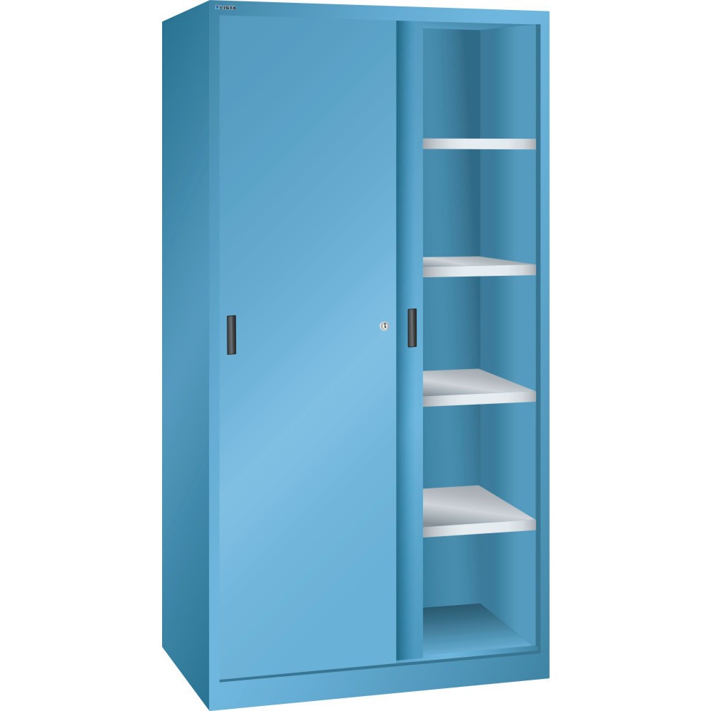 LISTA Schiebetürschrank, (BxTxH) 1000x580x1950mm, 8 Verstellböden, lichtblau