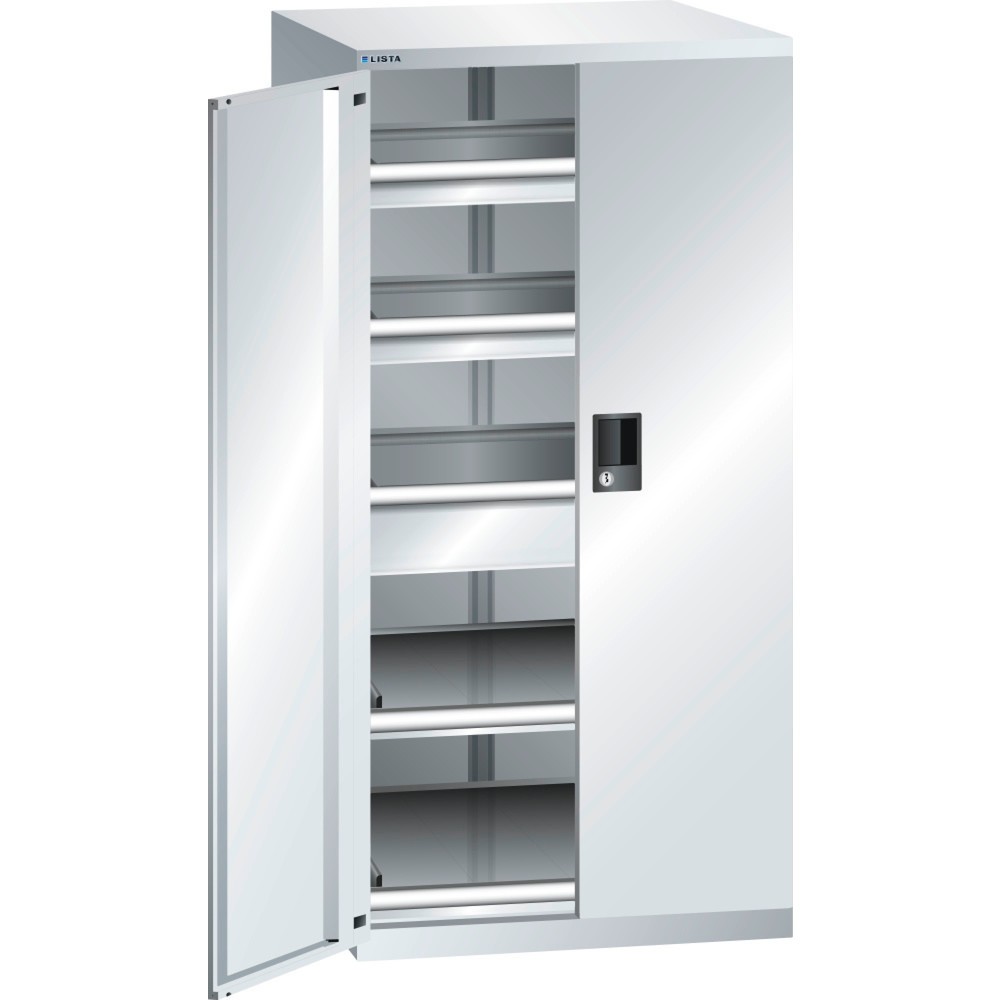 LISTA Schubladenschrank 36x36E, (BxTxH) 717x753x1450mm, 3 Schubladen TK 200kg, 2 x 75 / 1 x 150, lichtgrau, KEY Lock