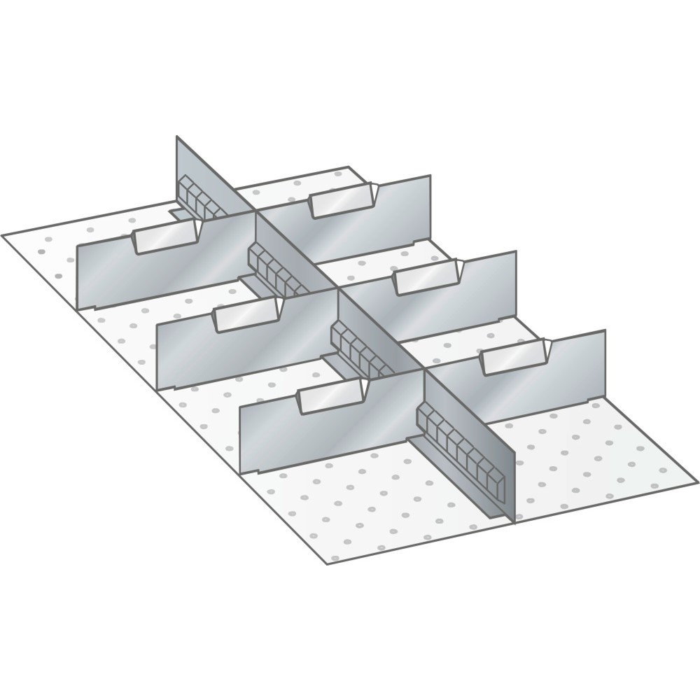 LISTA Set Schlitzwände und Trennbleche 18x36E, (BxT) 306x612mm, 1 Schlitzwand, 6 Trennbleche, für Fronthöhe 50mm