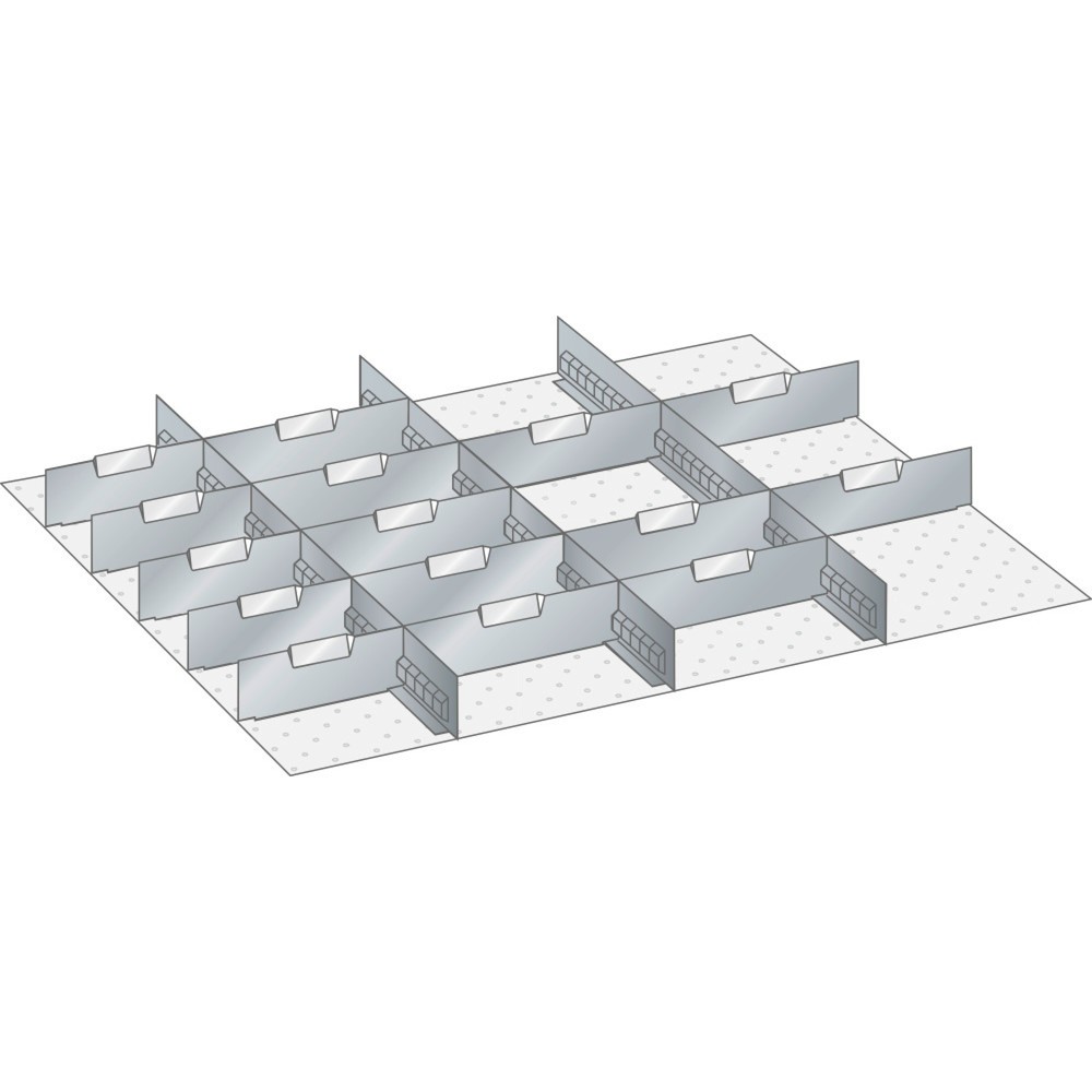 LISTA Set Schlitzwände und Trennbleche 45x36E, (BxT) 765x612mm, 4 Schlitzwände, 15 Trennbleche, für Fronthöhe 75mm