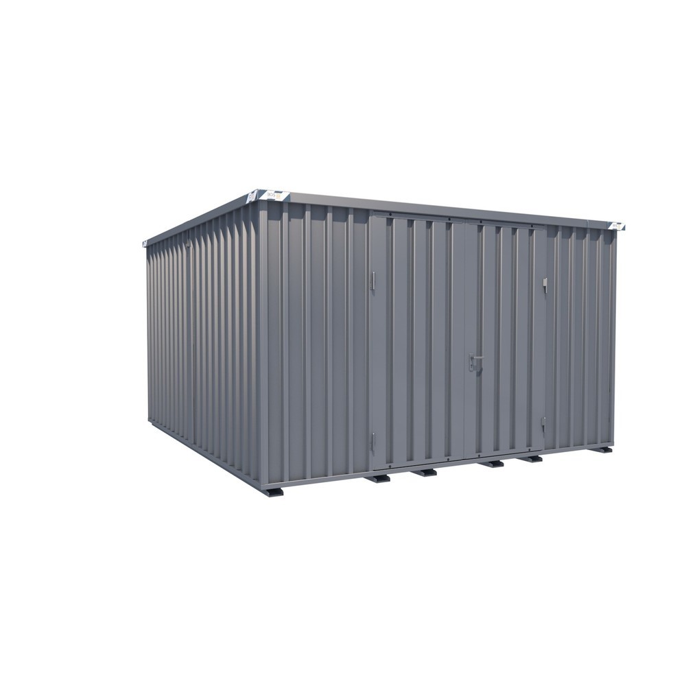 Materialcontainer Kombination, HxBxT 2.445 x 4.200 x 4.100 mm, zerlegt, Holzfußboden, verzinkt
