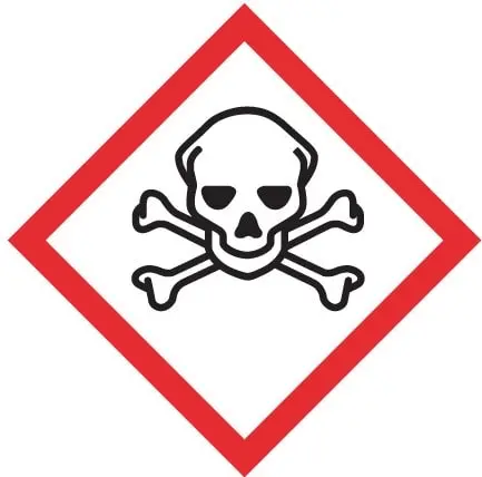 Gefahrstoffpiktogramm für Stoffe mit akuter Toxizität der Kategorien 1, 2 und 3