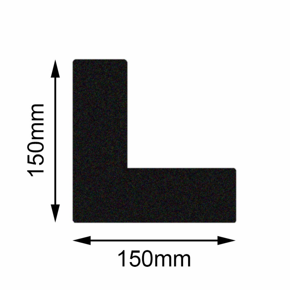 Mehlhose Bodenmarkierer Safety Winkel, schwarz, 150 x 150 mm, 10 Stk/VE