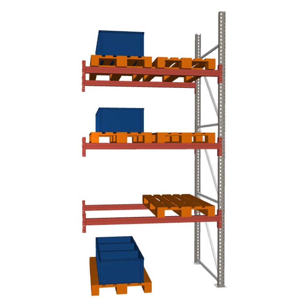 META MULTIPAL  Palettenregal , Anbaufeld, Fachlast 2.000 kg, 8 Palettenplätze, 3,8 m Höhe