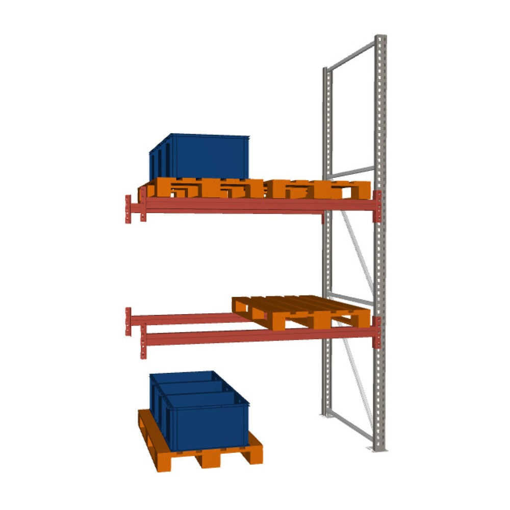 META MULTIPAL  Palettenregal , Anbaufeld, Fachlast 2.000 kg, 6 Palettenplätze, 3,3 m Höhe