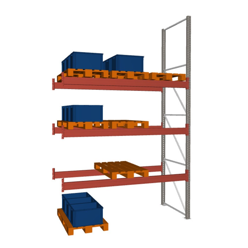 META MULTIPAL  Palettenregal , Anbaufeld, Fachlast 3.750 kg, 12 Palettenplätze, 4,4 m Höhe