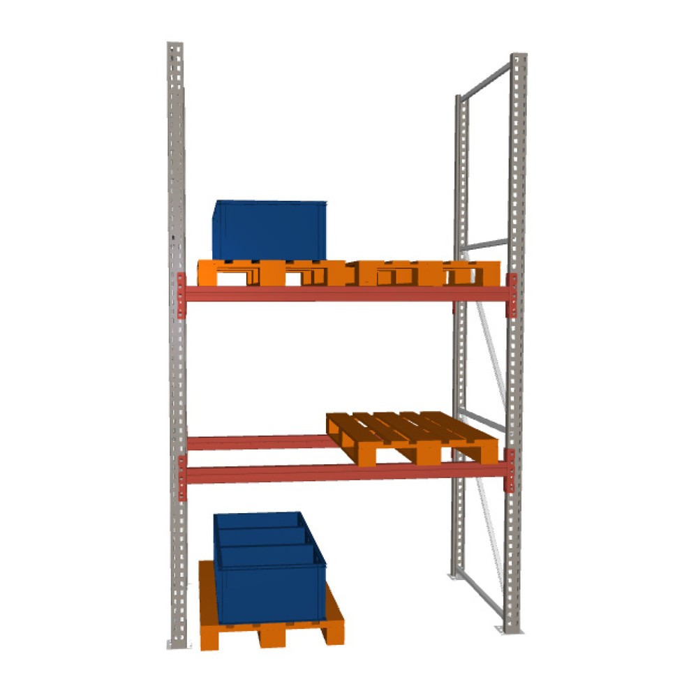 META MULTIPAL Palettenregal , Fachlast 2000 kg, 6 Palettenplätze, 3,3 m Höhe, 1 Feld