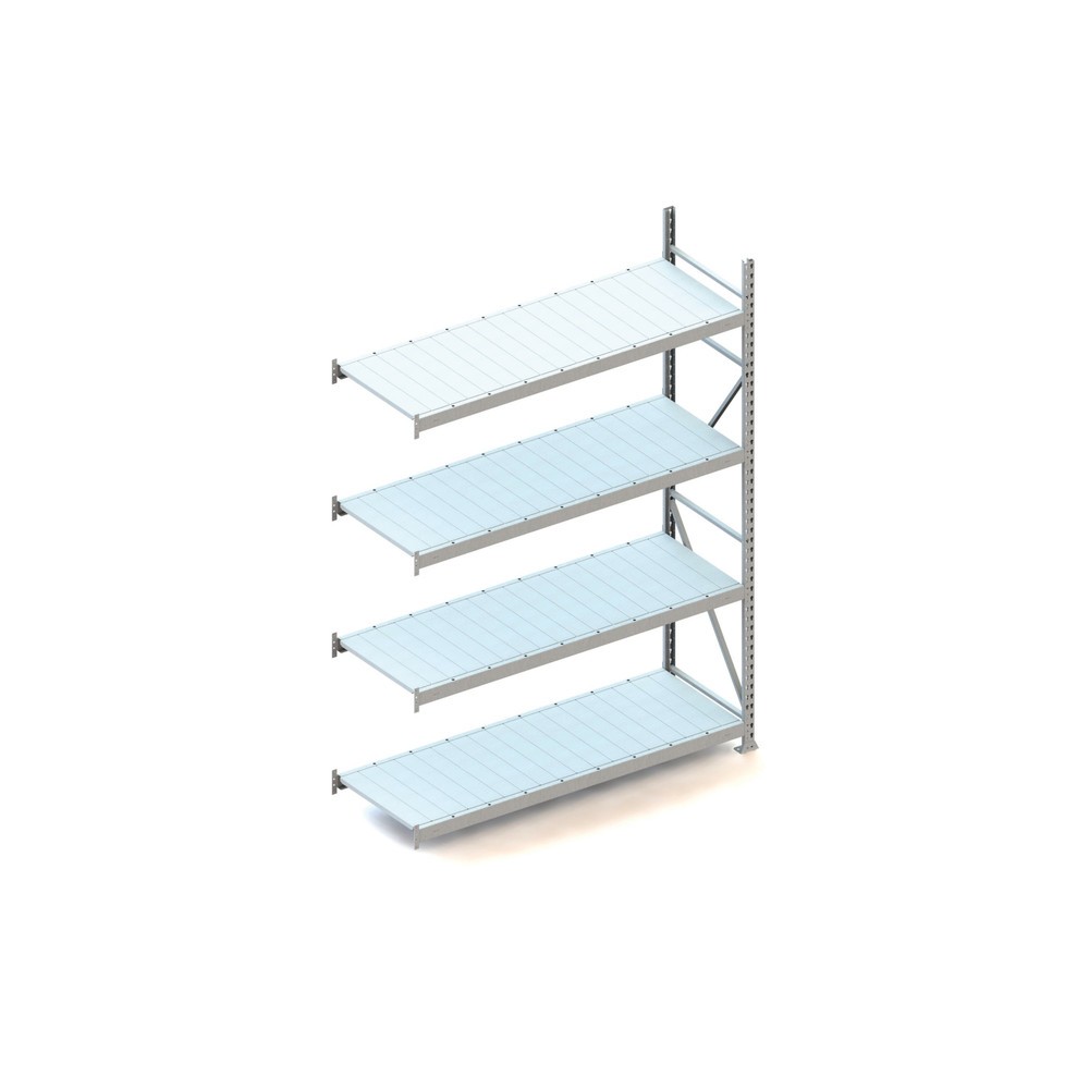 META Weitspannregal, mit Stahlpaneelen, FL 600 kg, AF, HxBxT 2.500 x 1.800 x 650 mm