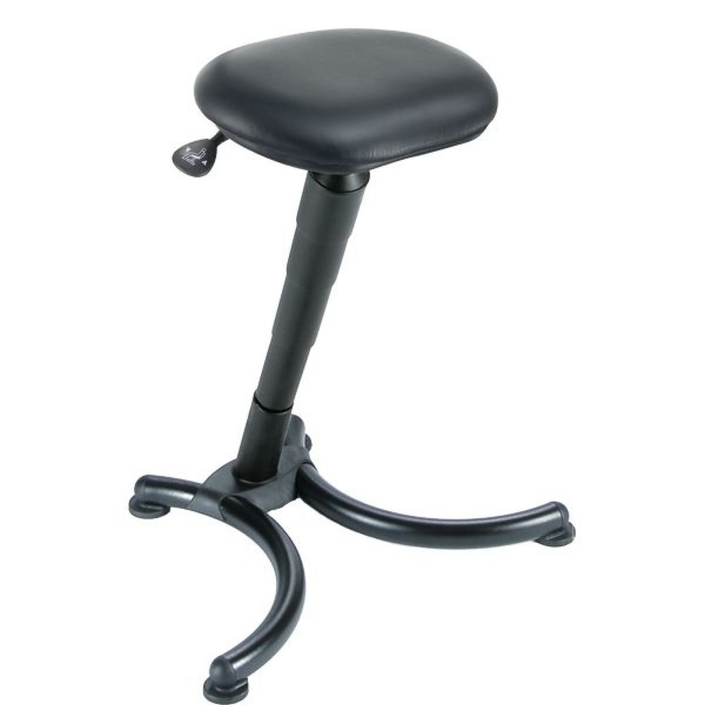 meychair Stehhilfe, Kunstledersitz, Sitzhöhe 620-830 mm, Stahlbasis, schwarz