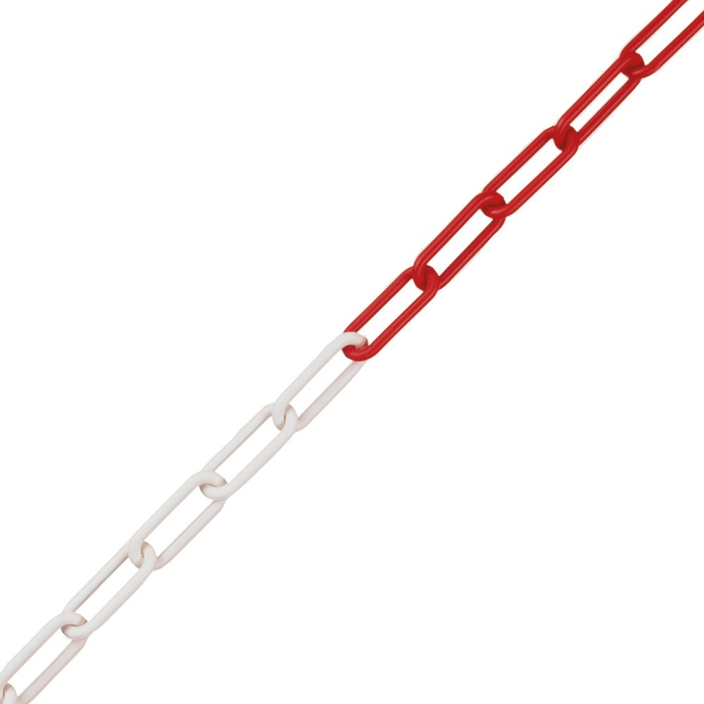 MORAVIA Absperrkette, PE, Stärke 6 mm, Länge 50 m, rot/weiß
