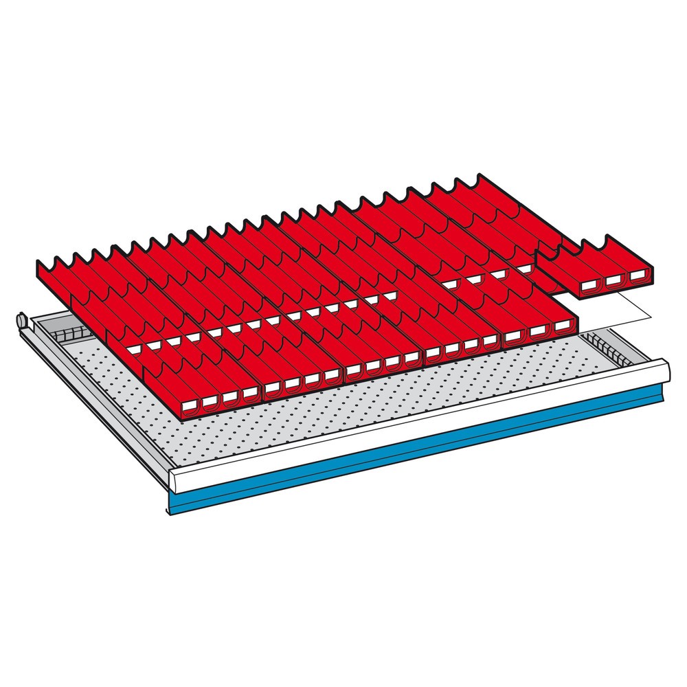 Einsatzkästen für LISTA Schubladenschränke mit 46 Kästen, Höhe 75 mm