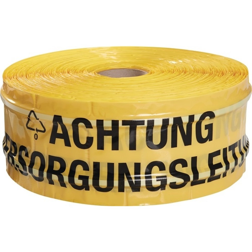 Trassenwarnband Aufdruck Achtung Versorgungsleitung B150mm L250m gelb