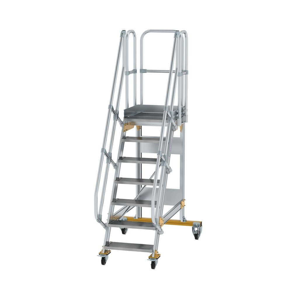 Produktabbildung: Munk Plattformtreppe fahrbar 60° Stufenbreite 600 mm 7 Stufen