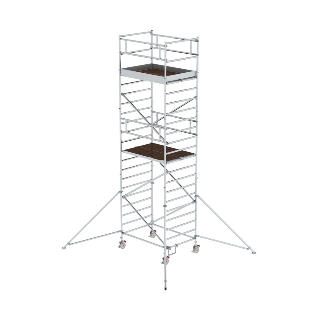 Produktabbildung: Munk Rollgerüst 1,35 x 1,80 m mit Ausleger & Doppel-Plattform Plattformhöhe 5,35 m