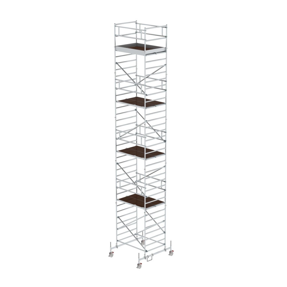 Munk Rollgerüst 1,35 x 1,80 m mit Fahrbalken & Doppel-Plattform Plattformhöhe 9,45 m