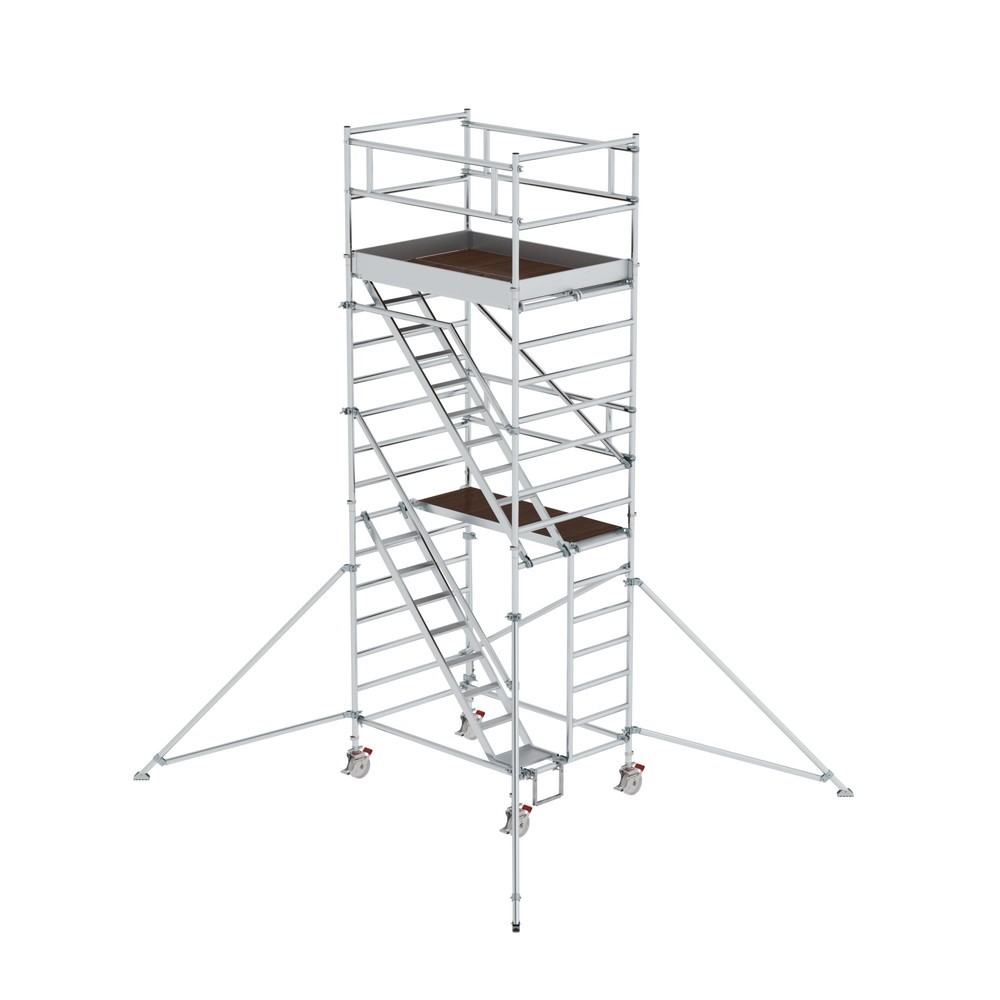 Produktabbildung: Munk Rollgerüst 1,35 x 1,80 m mit Schrägaufstiegen & Ausleger Plattformhöhe 4,35 m