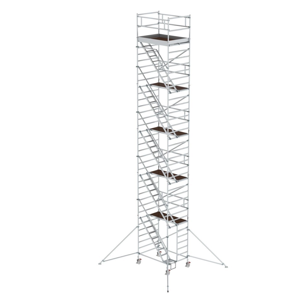 Munk Rollgerüst 1,35 x 1,80 m mit Schrägaufstiegen & Ausleger Plattformhöhe 10,35 m