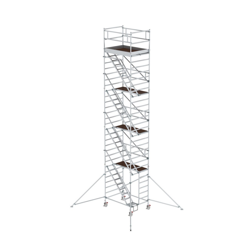 Munk Rollgerüst 1,35 x 2,45 m mit Schrägaufstiegen & Ausleger Plattformhöhe 8,35 m