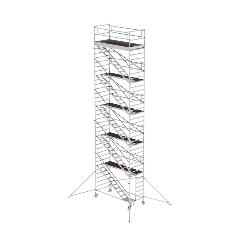 Munk Rollgerüst 1,35 x 3,0 m mit Schrägaufstiegen & Ausleger Plattformhöhe 10,35 m