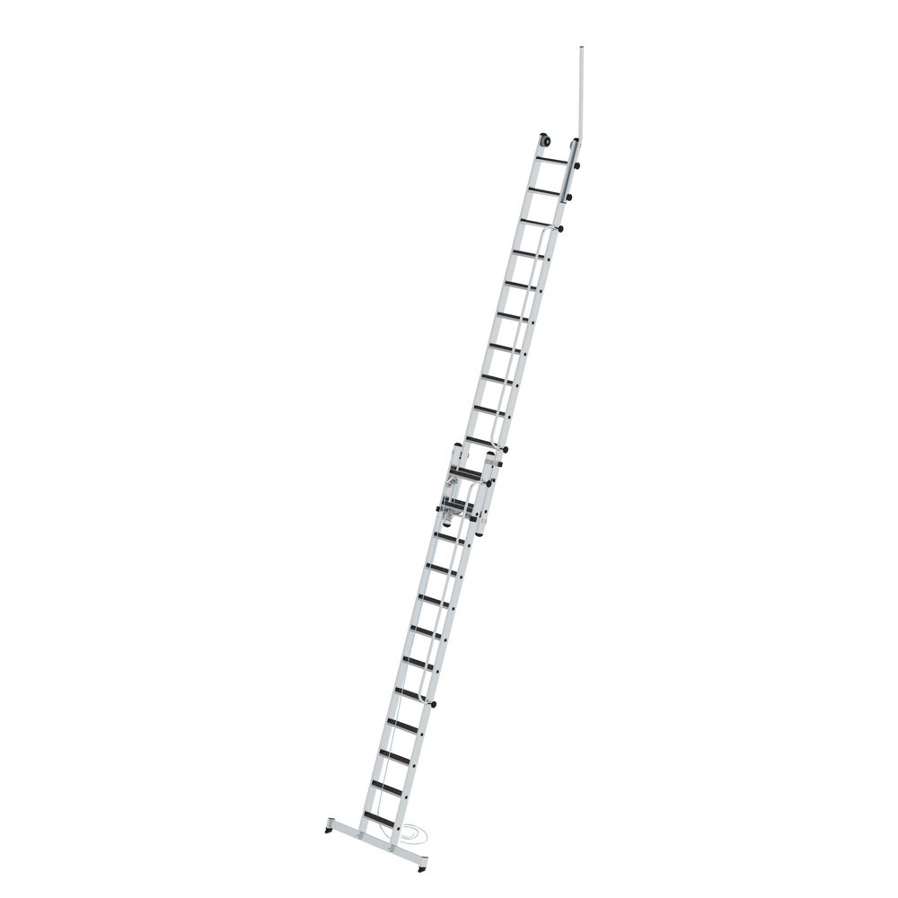 Munk Stufen-Seilzugleiter 2-teilig mit Handlauf und Ausstiegsholm 2x12 Stufen