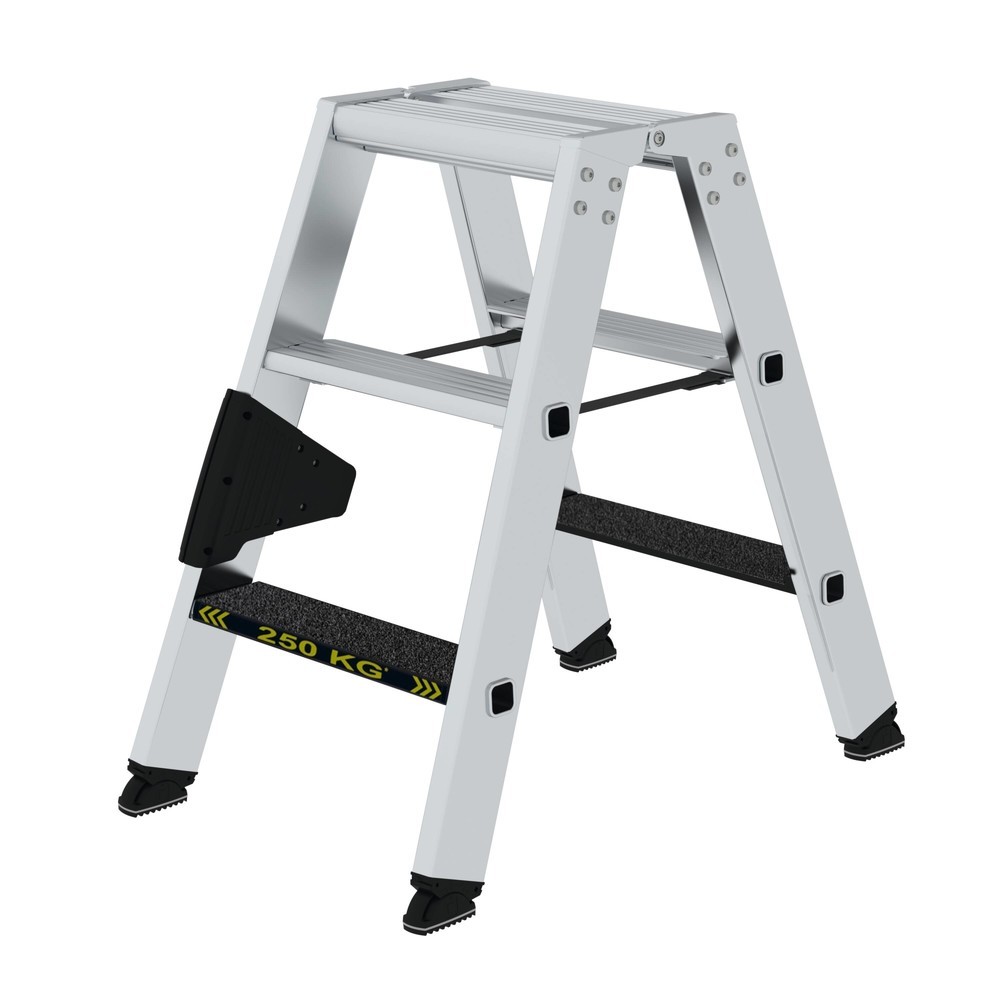 Munk Stufen-Stehleiter 250 kg beidseitig begehbar mit clip-step R13 2x3 Stufen