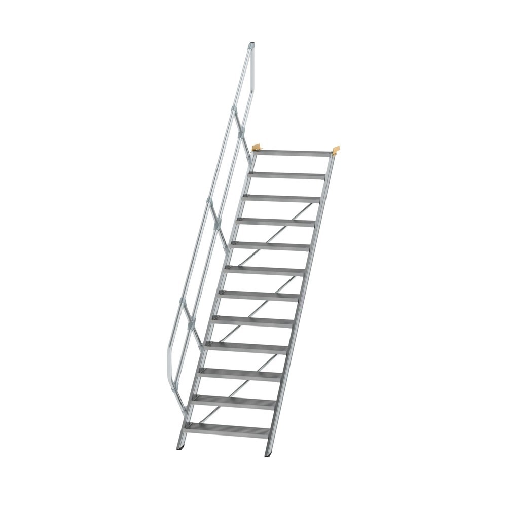 Munk Treppe 45° Stufenbreite 800 mm 12 Stufen Aluminium geriffelt