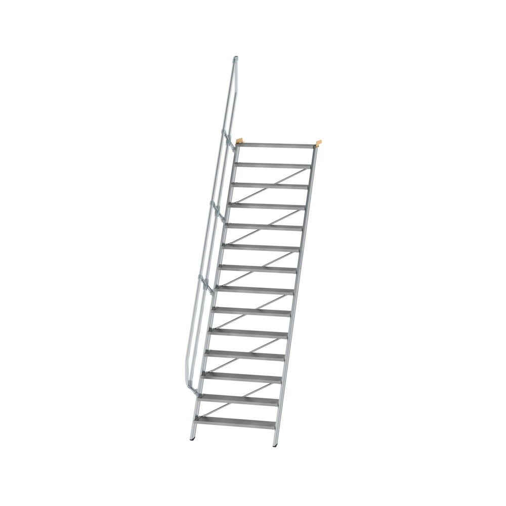 Munk Treppe 60° Stufenbreite 1000 mm 14 Stufen Aluminium geriffelt