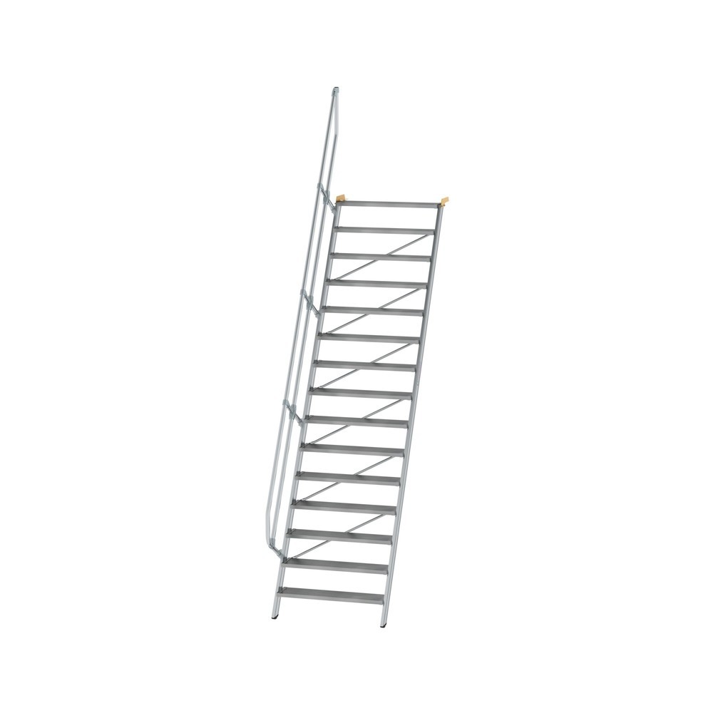 Munk Treppe 60° Stufenbreite 1000 mm 15 Stufen Aluminium geriffelt