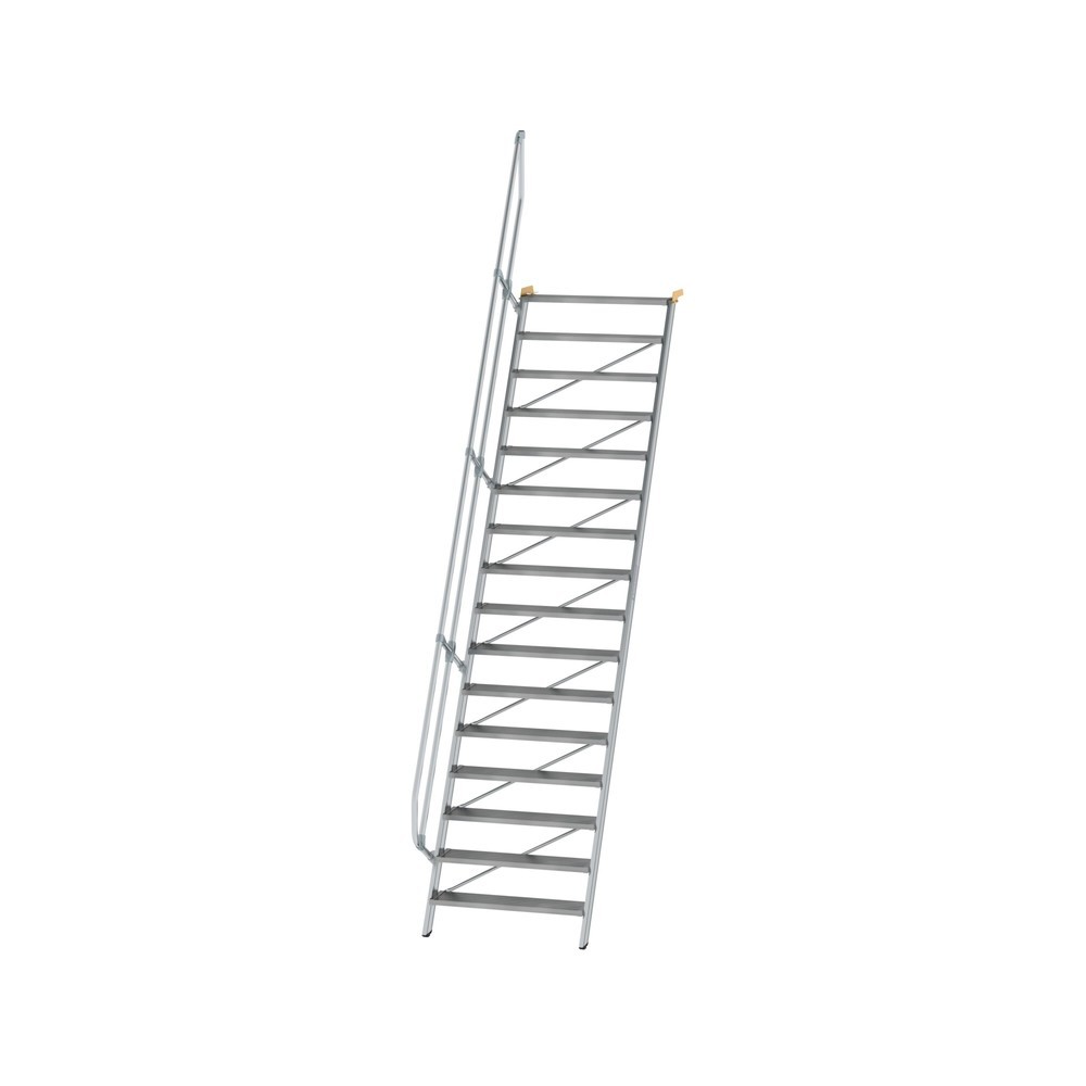 Munk Treppe 60° Stufenbreite 1000 mm 16 Stufen Aluminium geriffelt