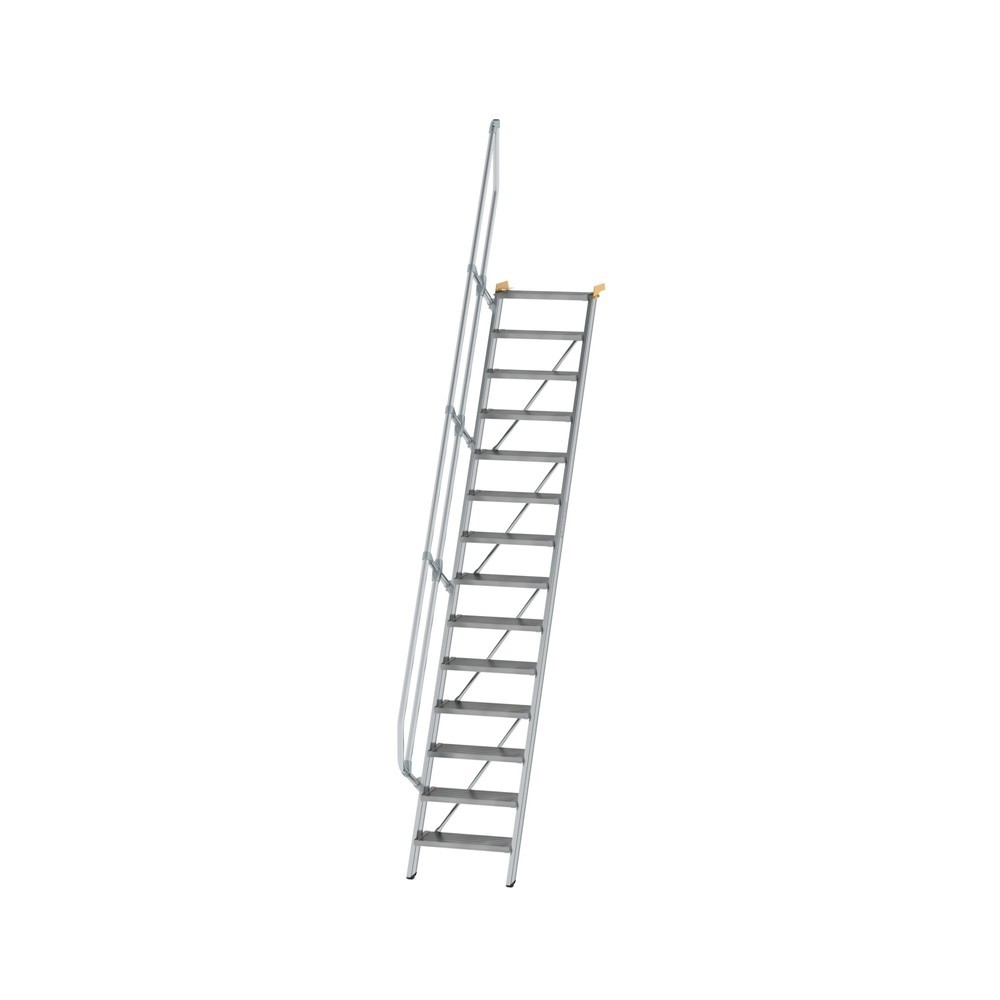 Munk Treppe 60° Stufenbreite 600 mm 14 Stufen Aluminium geriffelt