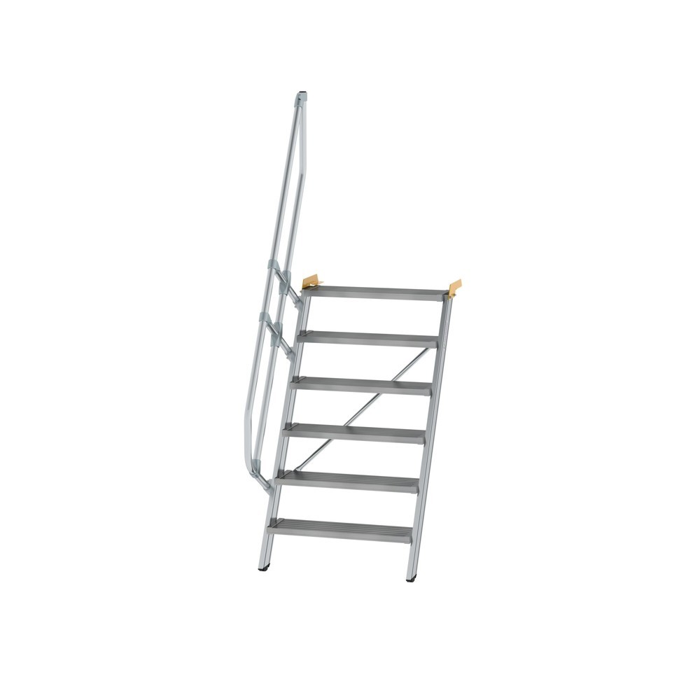 Munk Treppe 60° Stufenbreite 800 mm 6 Stufen Aluminium geriffelt