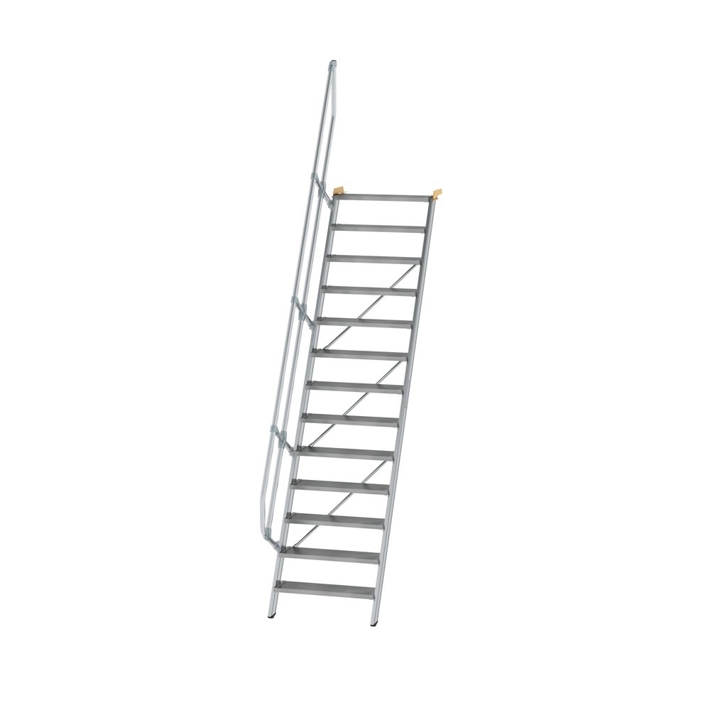 Munk Treppe 60° Stufenbreite 800 mm 13 Stufen Aluminium geriffelt