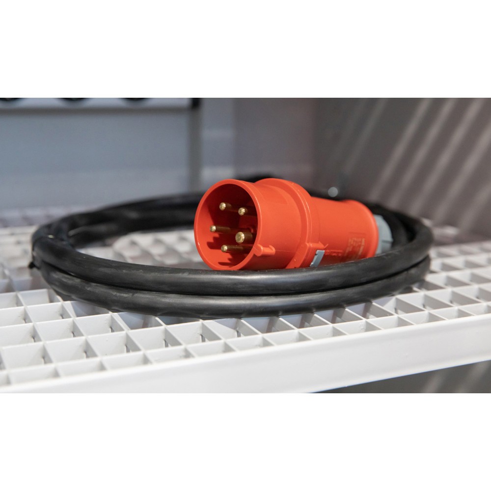 Netzanschlusskabel für asecos® Sicherheits-Akku-Ladeschrank Battery Charge, 400 V, Länge 3.000 mm