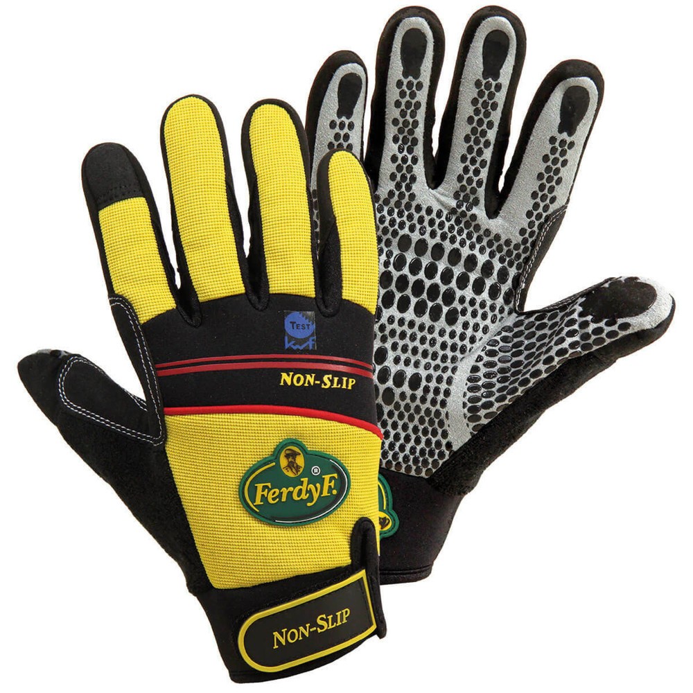 NON-SLIP Mechanics-Handschuh mit Elasthan-Rücken gelb, Größe XXL
