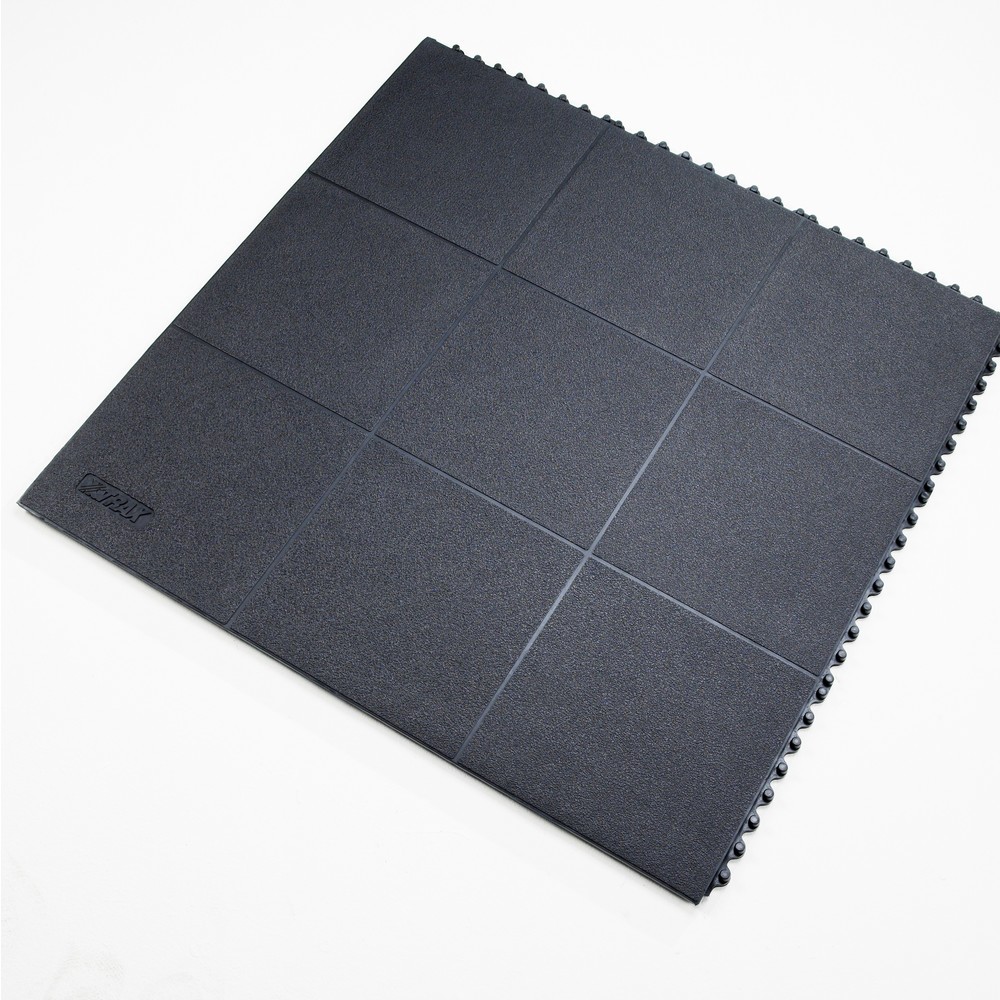 NoTrax Anti-Ermüdungsmatte Cushion Ease Solid™ ESD Nitrile FR, BxL 910 x 910 mm, schwarz
