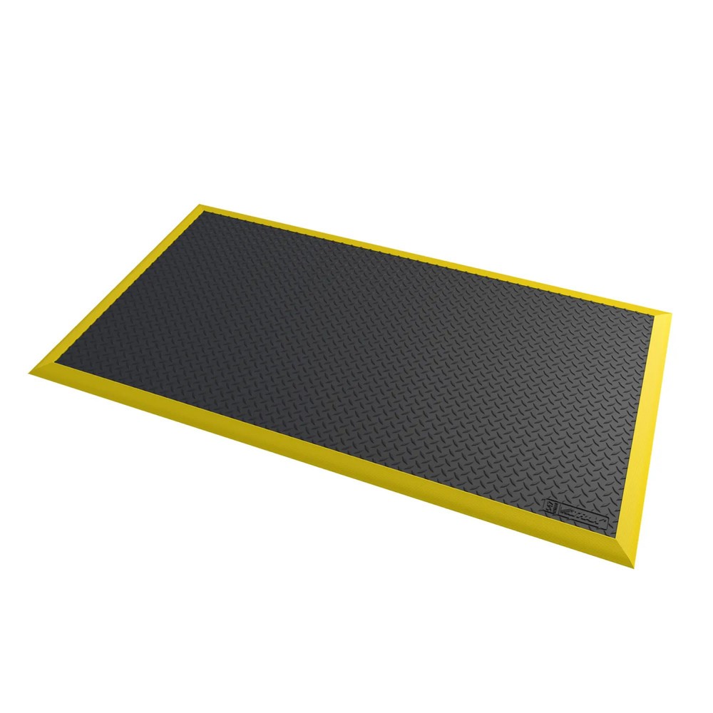 NoTrax Anti-Ermüdungsmatte Diamond Flex™, BxL 970 x 1.630 mm, schwarz/gelb