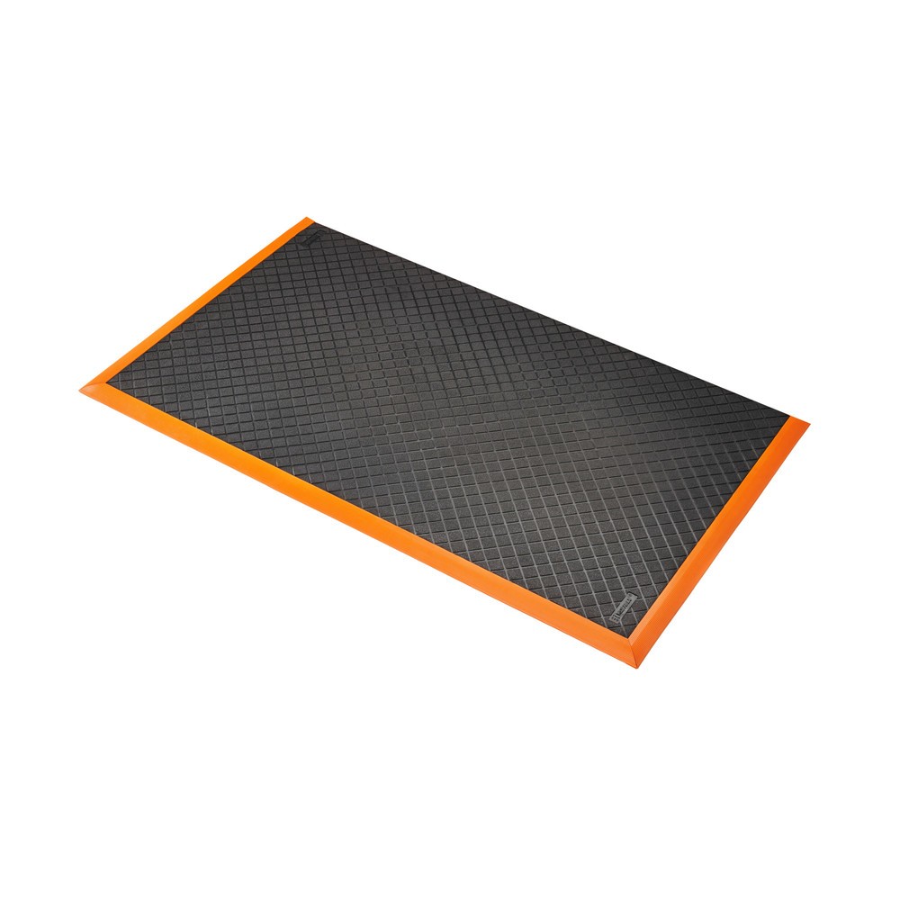 NoTrax Anti-Ermüdungsmatte Safety Stance Solid™, BxL 660 x 1.020 mm, schwarz/orange