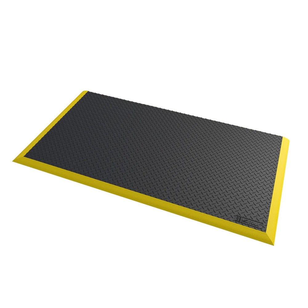 NoTrax Arbeitsplatz-Schweißmatte Diamond Flex™ Nitrile, BxL 970 x 1.630 mm, schwarz/gelb