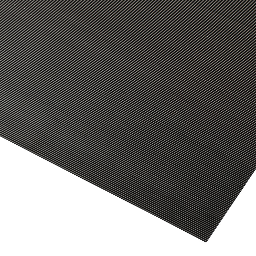 NoTrax Gummiauflage Rib ‘n’ Roll™ ESD, fein gerillt, BxL 1.200 x 1.500 mm, schwarz