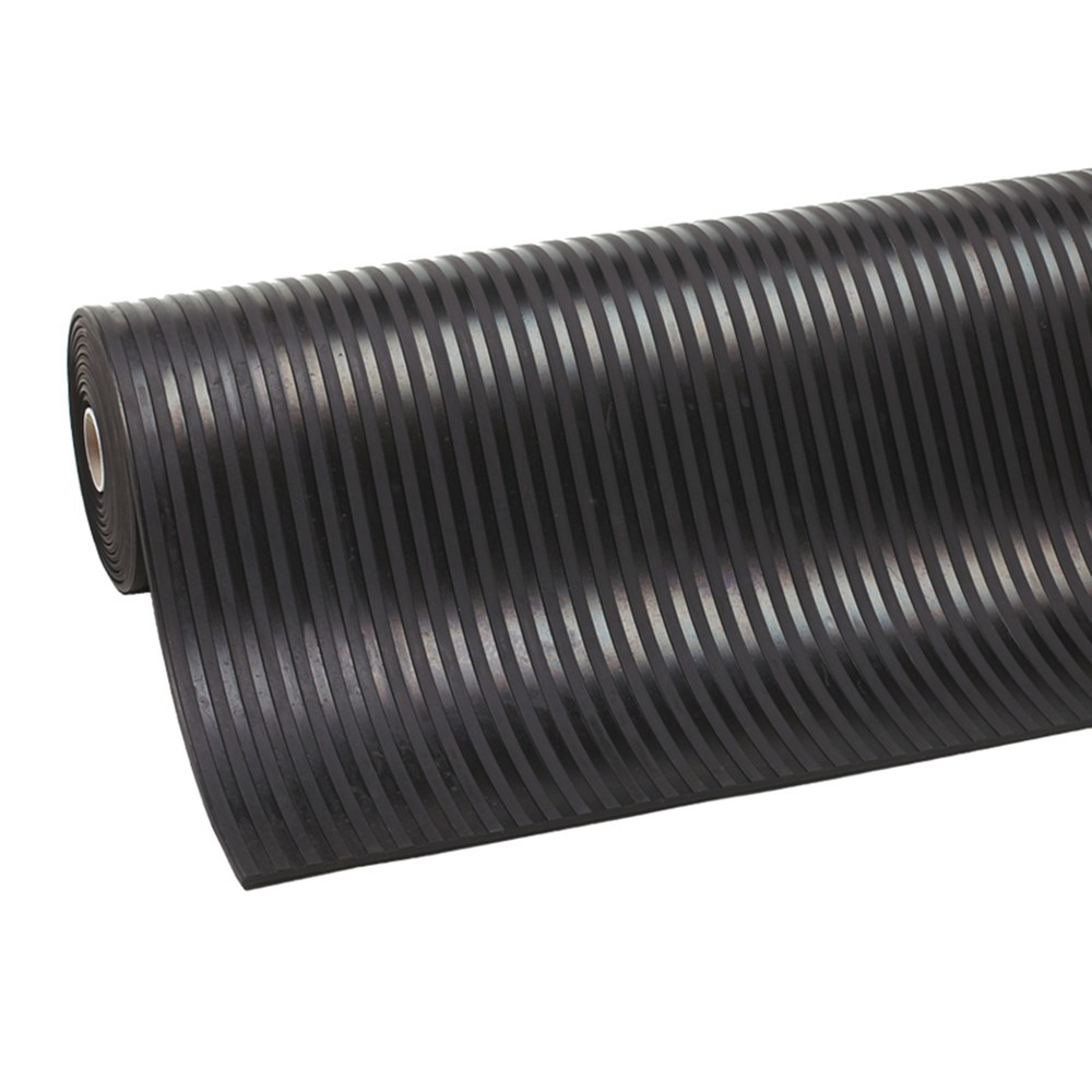 NoTrax Gummiauflage Rib ‘n’ Roll P3™, grob gerillt, BxL 900 x 10.000 mm, schwarz