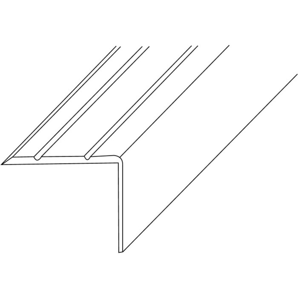 PG LM-Treppenwinkel 25 x 20 mm Länge 1000 mm, einseitig gelocht, Aluminium silberfarbig eloxiert
