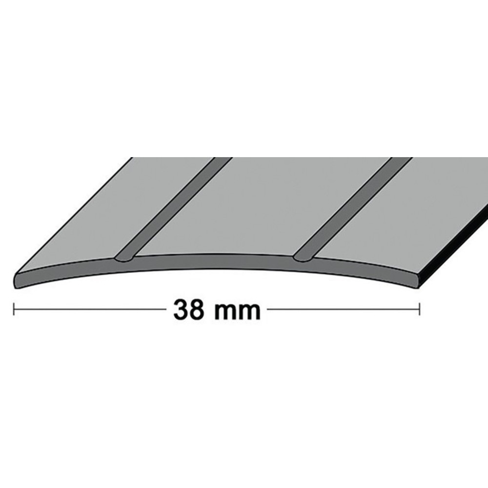 PG LM-Übergangsschiene Breite 38 mm Länge 90 cm, 2 Rillen, Aluminium silberfarbig, mittig gelocht
