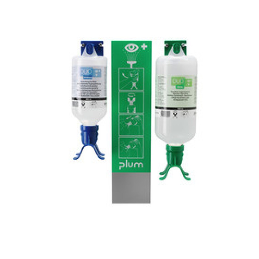Plum Augen-Notfallstation Duo Combi, Inhalt: 1x 1000 ml Augenspüllösung, 1x 500 ml pH Neutral