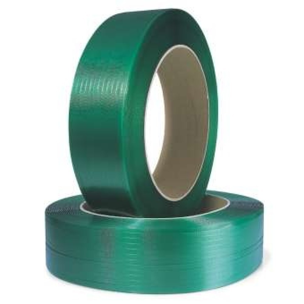 Umreifungsband aus Polyester/PET, extrastark, 15,5 mm x 2.000 lfm., Kern-Ø 406mm, 0,60 mm Stärke, grün