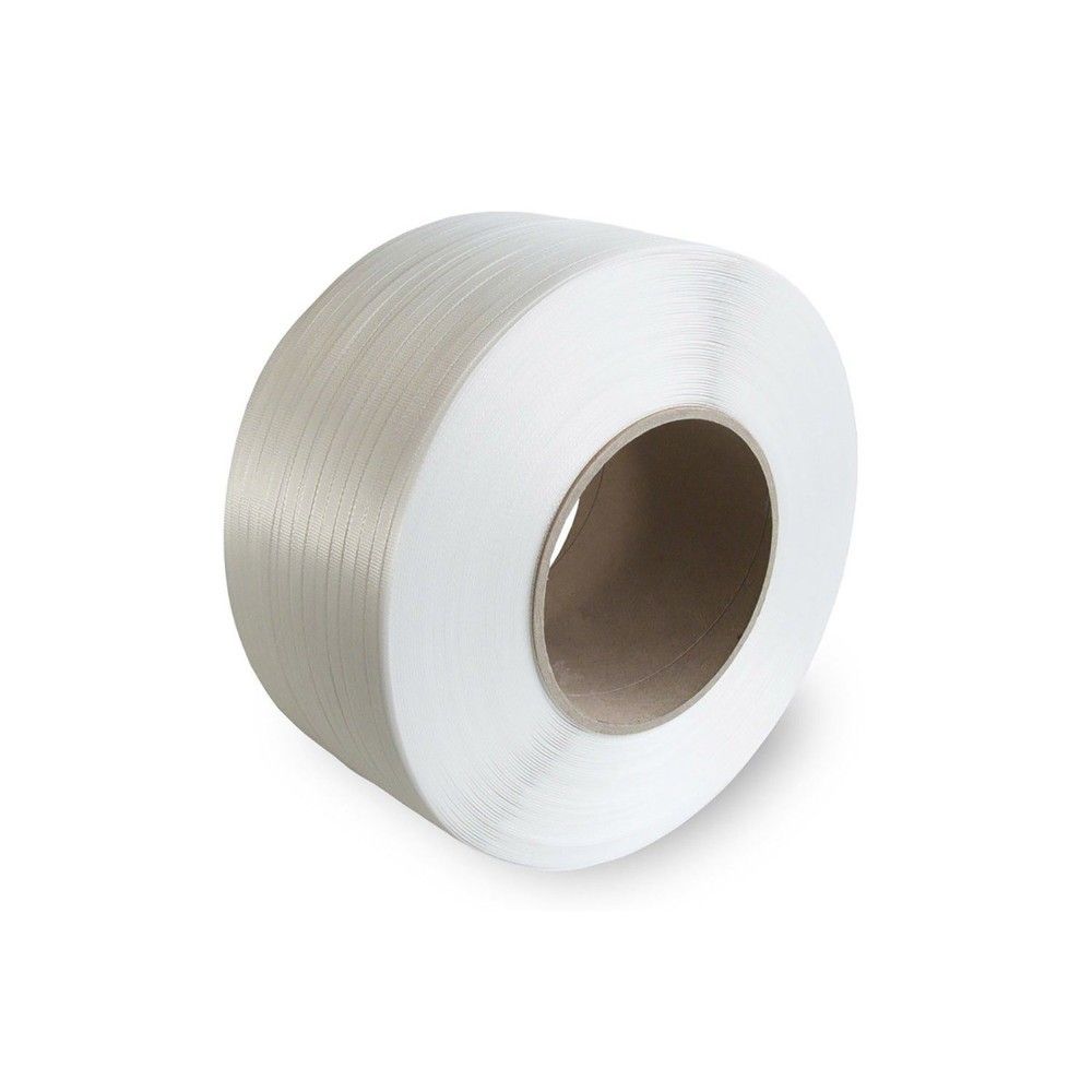 PP-Band für Umreifungsmaschinen, 12 mm x 2500 lfm., Stärke: 65 µ,  Farbe: weiß